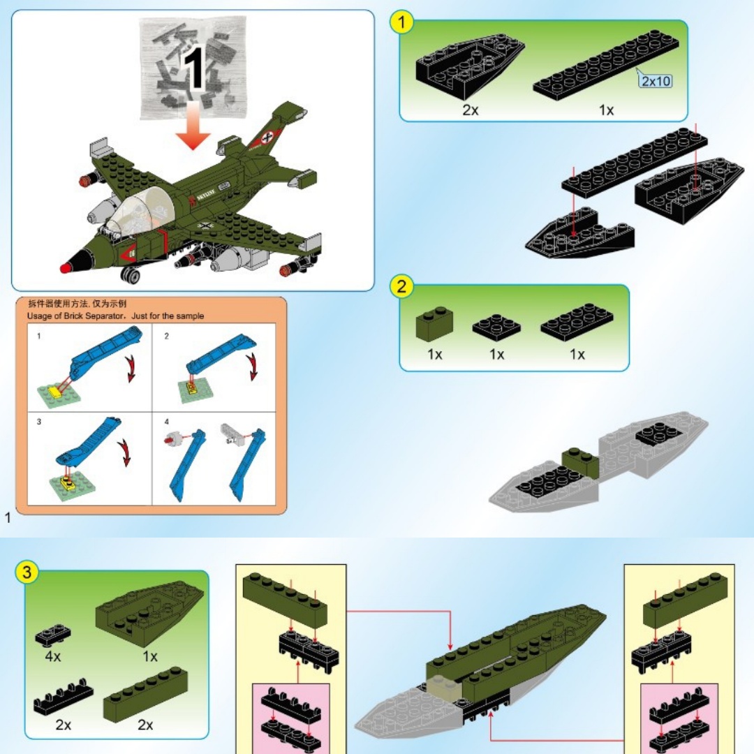 Bộ Lắp Ráp Chiến Trường: Lục Không Đại Đối Đầu Enlighten 1710 hướng dẫn lắp ghép Enlighten 1710 Trận chiến lục không PDF gốc chất lượng cao