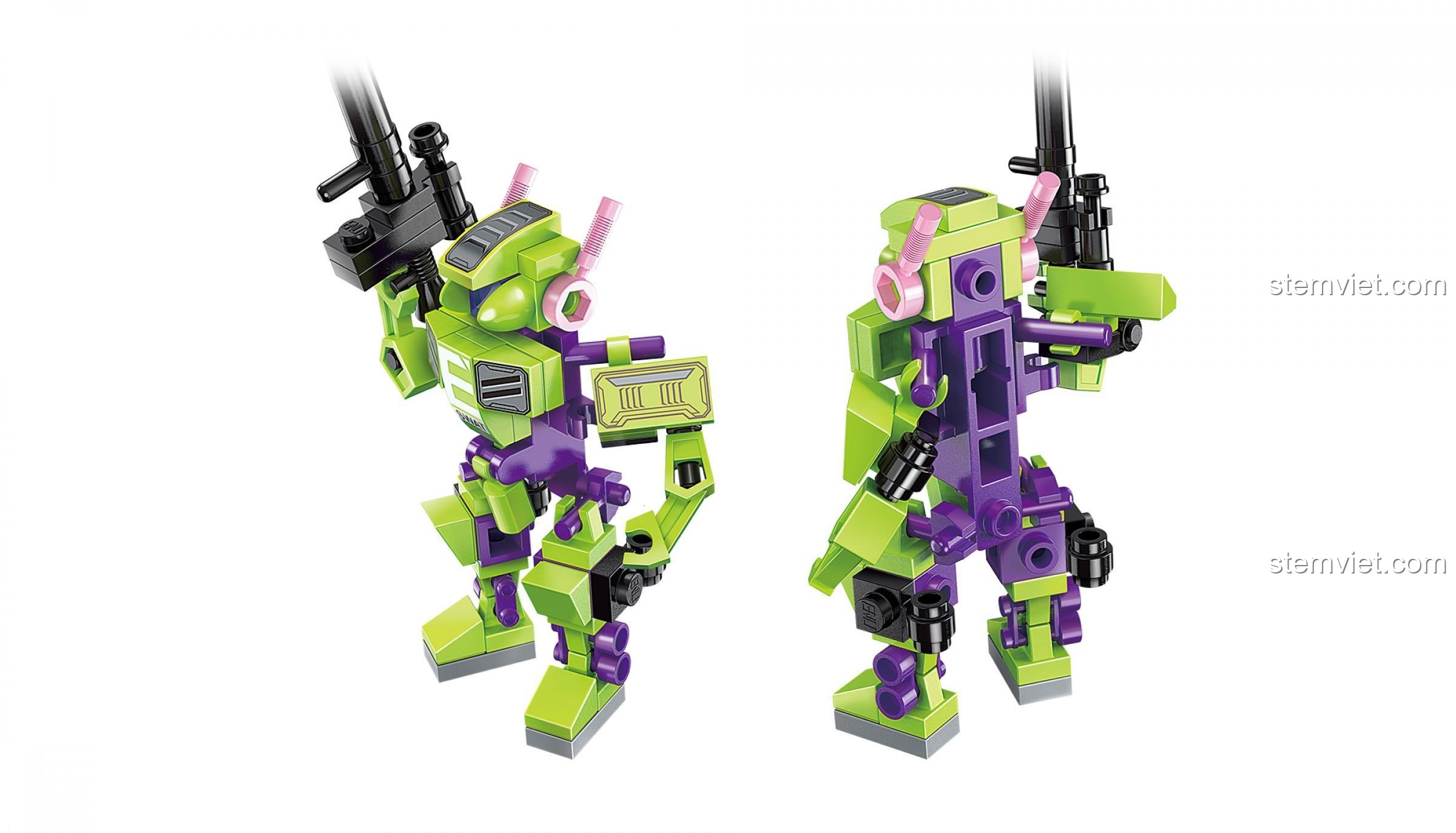Hai robot chiến đấu Enlighten 1802-1 và 1802-2 đồ chơi lắp ráp robot cho bé trai 6 tuổi