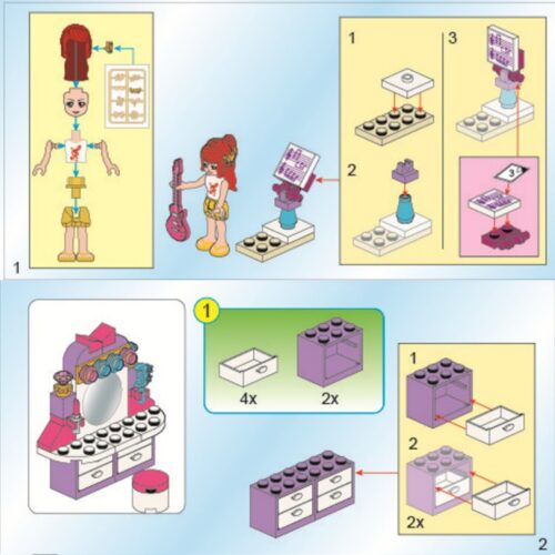 Hướng dẫn lắp ráp Enlighten 2001 Phòng ngủ của Cherry, Sách hướng dẫn Enlighten 2001 Phòng ngủ mơ ước của Cherry, Hướng dẫn lắp ráp Enlighten 2001 Phòng ngủ âm nhạc của Cherry, Hướng dẫn Enlighten 2001 Phòng ngủ Cherry với đàn guitar