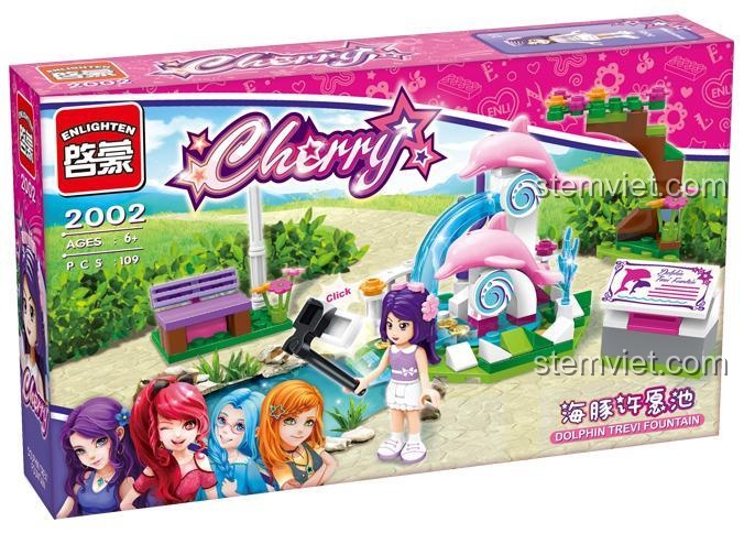 Hộp đồ chơi lắp ghép Búp bê Cherry Enlighten 2002, bộ xếp hình Hồ bơi cầu vồng cho bé gái 6 tuổi, chất lượng cao.