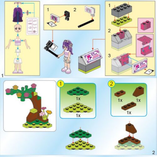 Hồ Bơi Cầu Vồng và Đài Phun Nước Cá Heo Cùng Búp Bê Cherry Enlighten 2002 sách lắp ghép Enlighten 2002 Đài phun nước cá heo