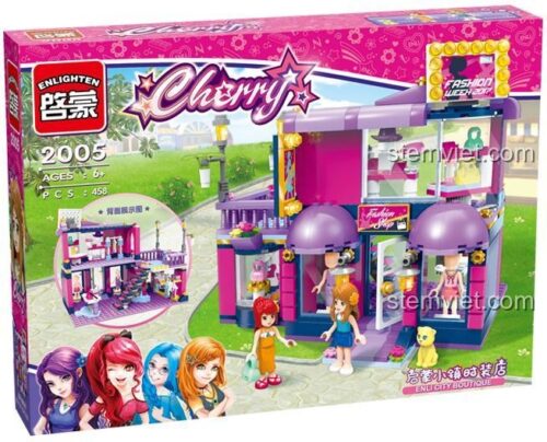 Hộp bộ lắp ráp Enlighten 2005 Cửa hàng thời trang Cherry, đồ chơi lắp ráp Enlighten cho bé gái 6 tuổi, chất lượng cao