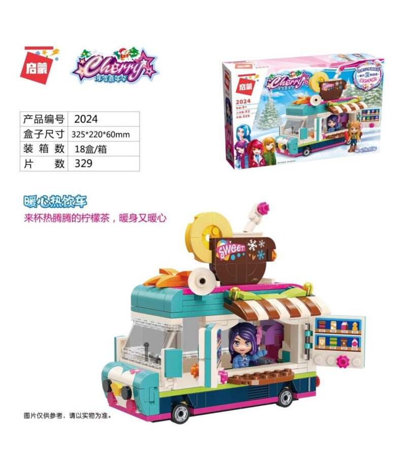 Bộ lắp ghép Enlighten 2024 Xe đồ uống nóng ấm lễ hội băng tuyết cho bé gái 6 tuổi, đồ chơi mô hình giá tốt