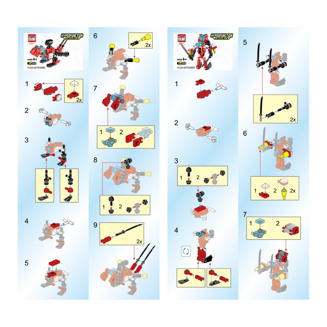 Đội Cơ Động Biến Hình Siêu Cấp Enlighten 2101-8 hướng dẫn lắp ráp PDF gốc chất lượng cao