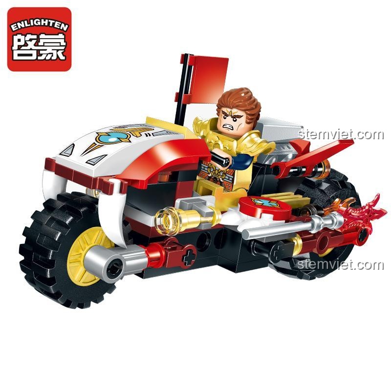 Bộ lắp ghép Enlighten 2202 Xe Tuần Tra Thần Khuyển của Dương Tiễn với minifigure Dương Tiễn, chất lượng cao, cho bé trai 6 tuổi.