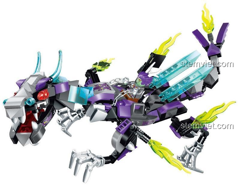 Mô hình Rồng Thần trong bộ đồ chơi lắp ráp Enlighten 2211 Na Tra Giáng Long, chi tiết cao, màu sắc ấn tượng.