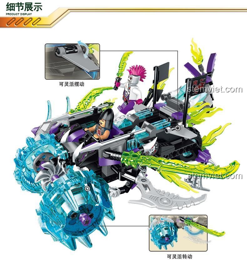 Chi tiết linh hoạt của bộ lắp ráp Enlighten 2212 Xe Tải Lưỡi Dao Quỷ, các bộ phận có thể xoay và di chuyển