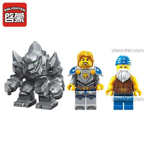 3 minifigures Rock Giant, Kyle, William từ bộ lắp ráp Enlighten 2307, đồ chơi lắp ghép Xe Chiến Đấu Thần Ưng, chi tiết cao cấp cho bé trai 6 tuổi