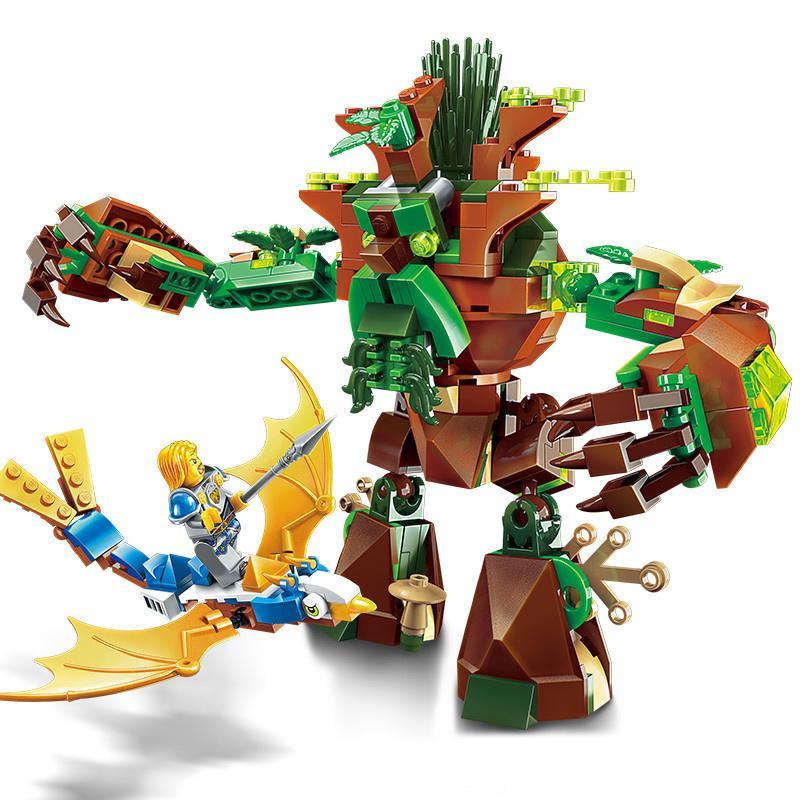 Bộ lắp ghép Cây Cổ Thụ Chiến Đấu Enlighten 2309, đồ chơi lắp ráp Kỵ Sĩ Rồng cho bé trai 6 tuổi, mô hình Người Cây khổng lồ với khớp cử động linh hoạt, giá tốt.