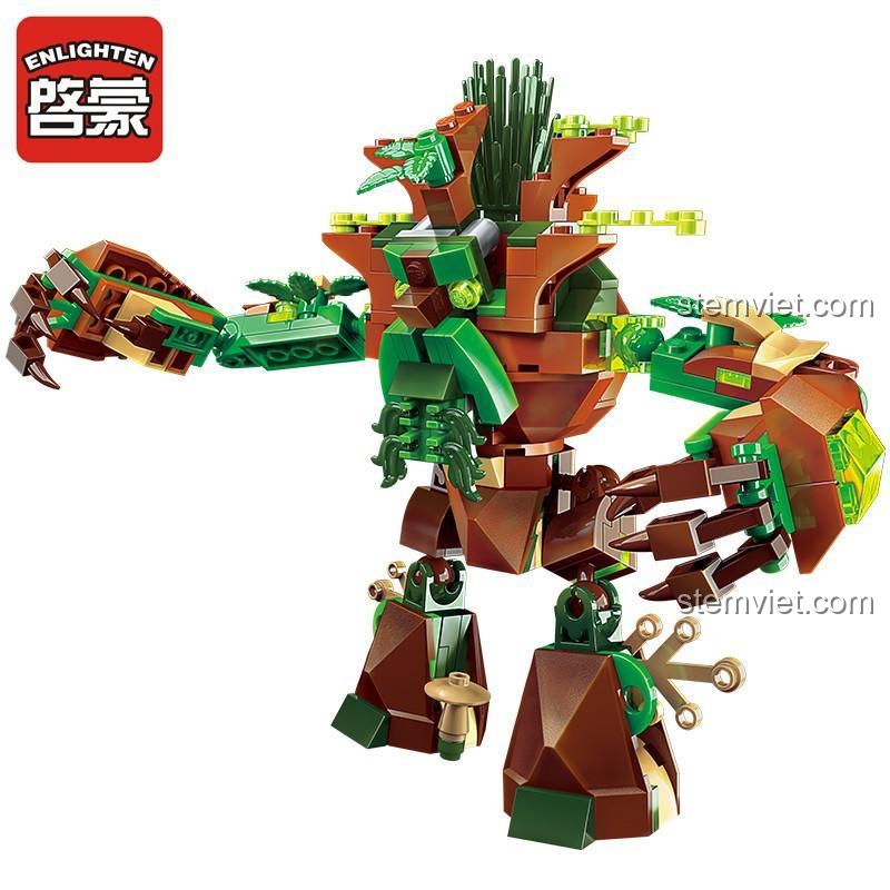 Mô hình Người Cây khổng lồ Enlighten 2309, bộ lắp ghép Cây Cổ Thụ Chiến Đấu với chi tiết sắc nét, đồ chơi mô hình cho bé trai 6 tuổi.