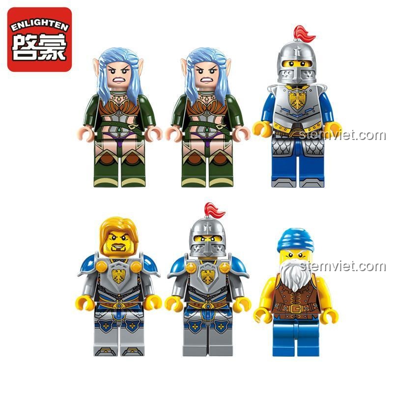 Bộ lắp ghép Enlighten 2315 Lâu đài Đại bàng Bạc với 6 minifigures, đồ chơi mô hình chiến đấu cho bé trai, giá bình dân.