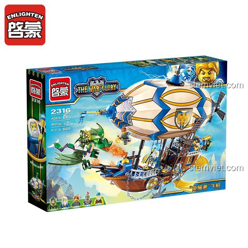 Hộp sản phẩm bộ lắp ghép Enlighten 2316 Phi Thuyền Vinh Quang, đồ chơi chất lượng cao cho bé trai 6 tuổi.