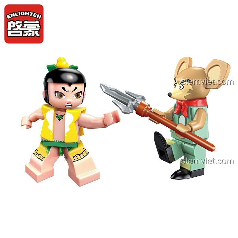 Minifigure Tam Oa và Lão Thử Tinh trong bộ lắp ráp Hồ Lô Huynh Đệ Enlighten 2502, đồ chơi xếp hình chất lượng cao, giúp bé phát triển tư duy.