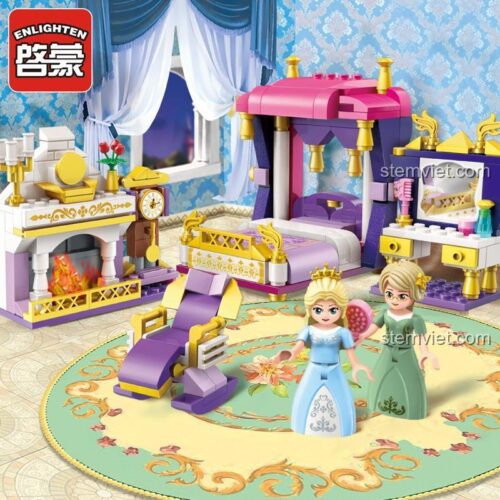 Đồ chơi lắp ráp Phòng ngủ công chúa Leah Enlighten 2601 với thảm trang trí, chi tiết tinh xảo, chất lượng cao, cho bé gái 6 tuổi