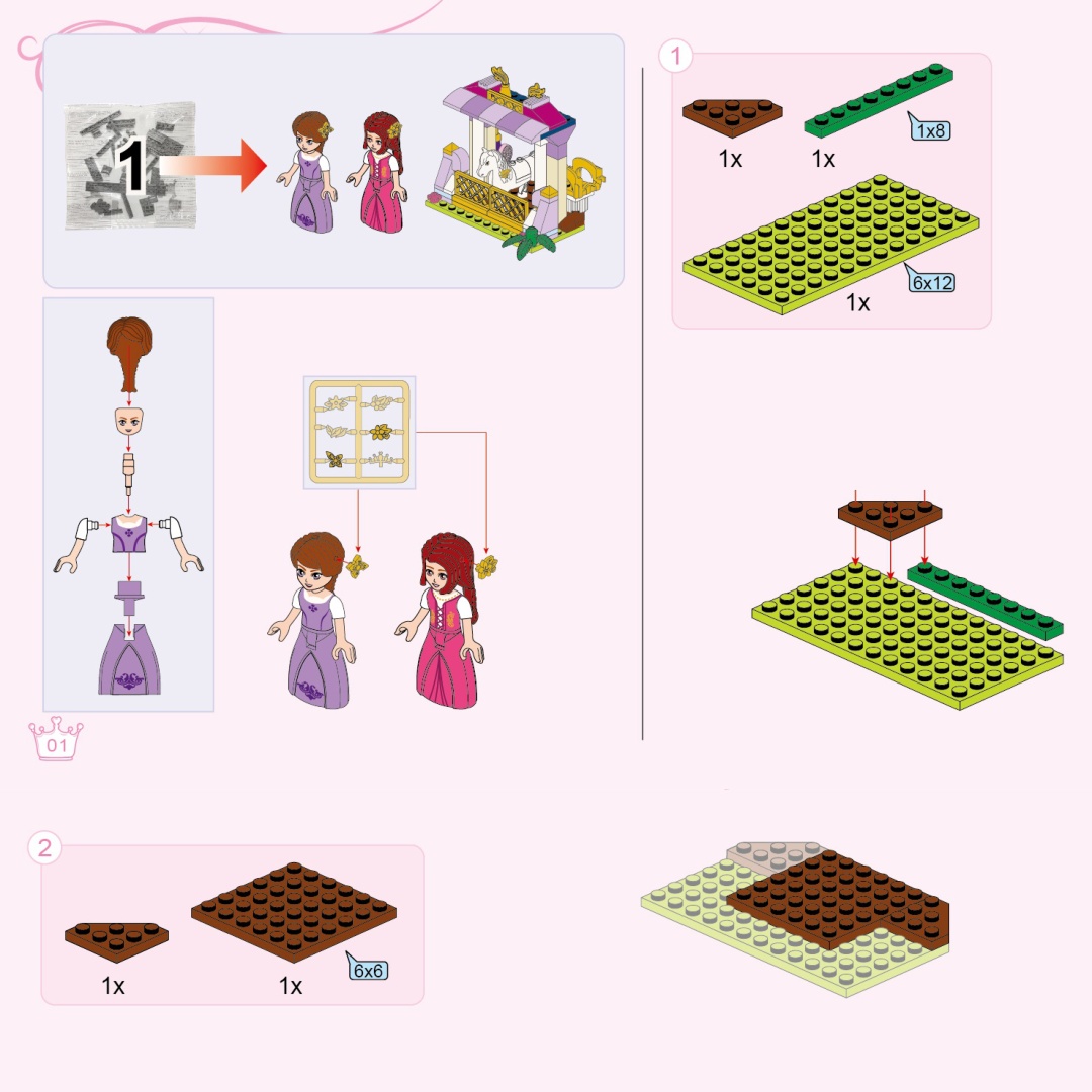 Xưởng Cối Xay Gió Cầu Vồng Công Chúa Leah Enlighten 2604 hướng dẫn lắp ghép Enlighten 2604 Thế giới cổ tích Công chúa Leah