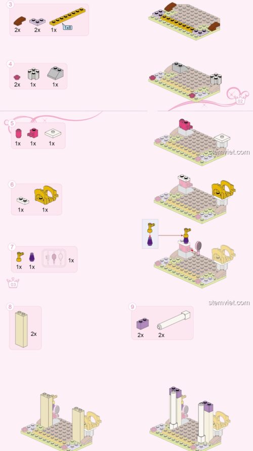Xưởng Cối Xay Gió Cầu Vồng Enlighten 2604 hướng dẫn lắp ghép Enlighten 2604 Xưởng Cối Xay Gió của Công chúa Leah