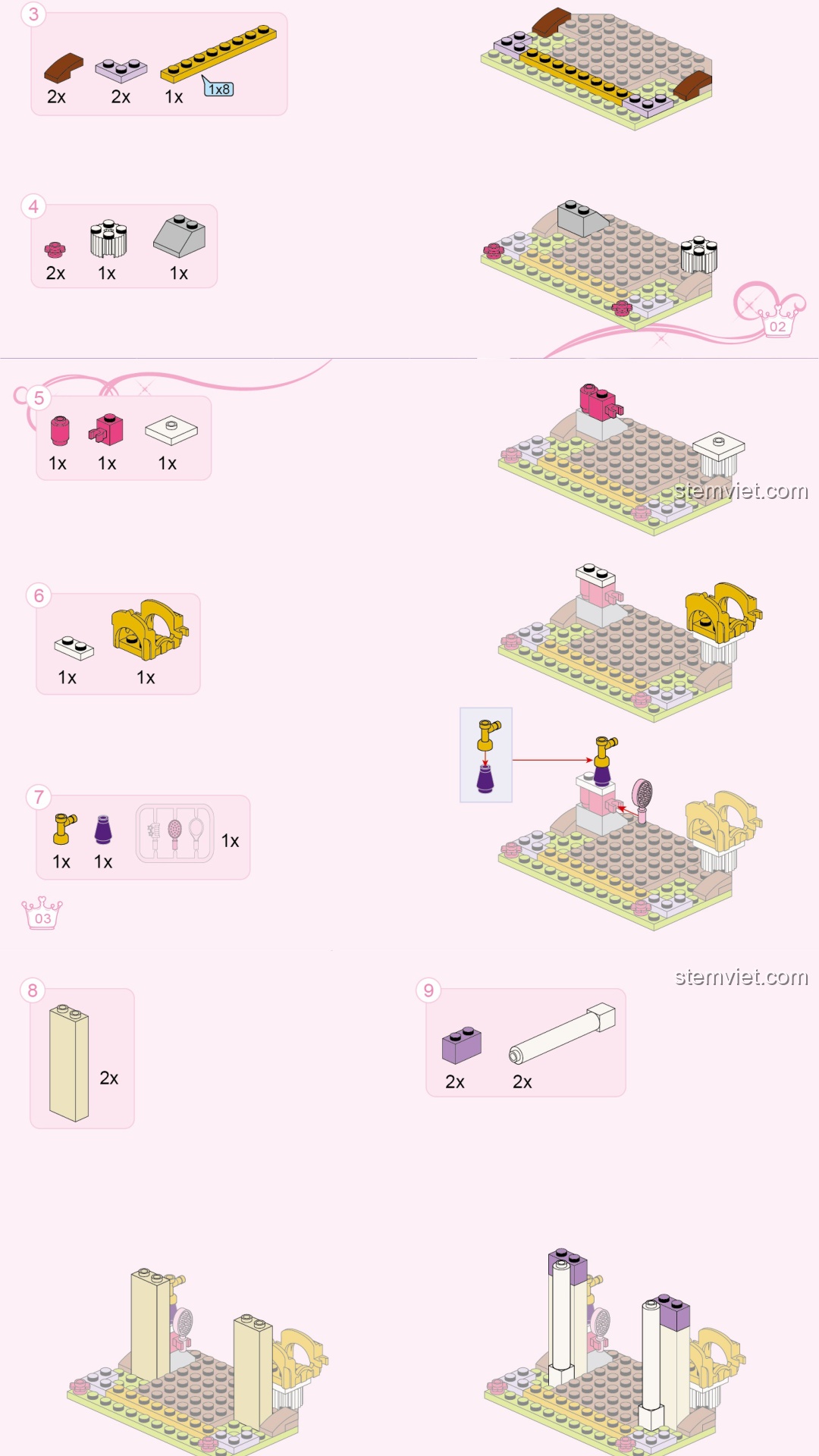 Xưởng Cối Xay Gió Cầu Vồng Enlighten 2604 hướng dẫn lắp ghép Enlighten 2604 Xưởng Cối Xay Gió của Công chúa Leah