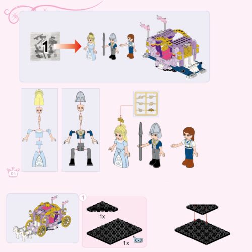 Công chúa Leah: Xe Ngựa Hoàng Gia Tím Enlighten 2605 sách lắp ghép Enlighten 2605 Xe Ngựa Hoàng Gia Tím