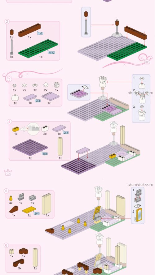 Tiệm may công chúa Enlighten 2606 hướng dẫn lắp ghép Enlighten Tiệm May Công Chúa Lia 2606 thời trang