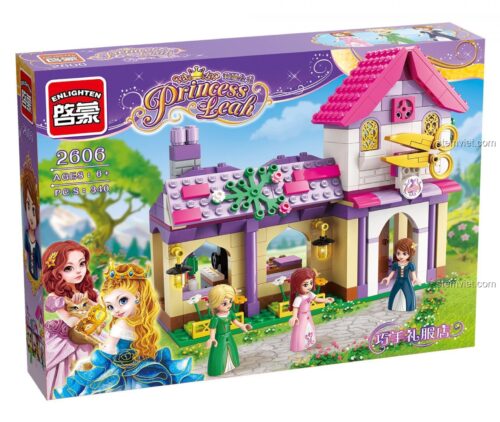 bộ lắp ghép Enlighten, hộp sản phẩm tiệm may công chúa Lia 2606, 340 mảnh ghép, dành cho bé gái 6 tuổi, giá tiết kiệm
