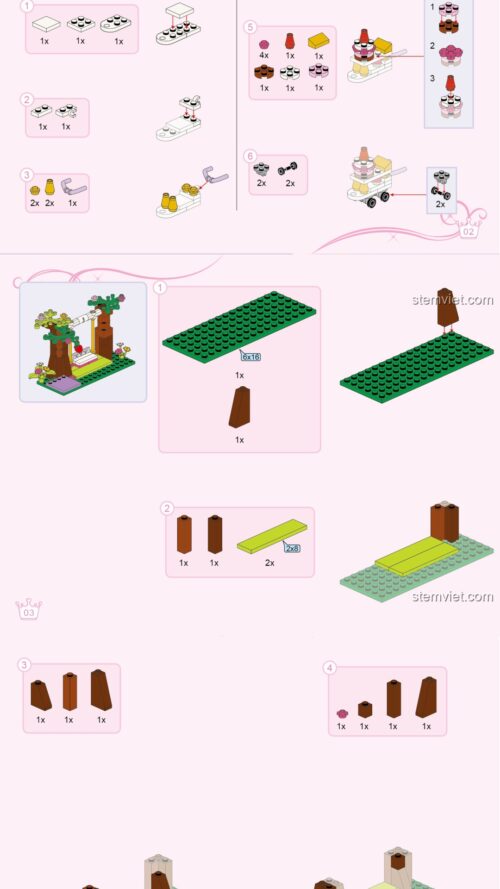 Lâu đài công chúa Enlighten 2610 hướng dẫn Enlighten 2610 Lâu Đài Tiệc Sinh Nhật Công Chúa Leah