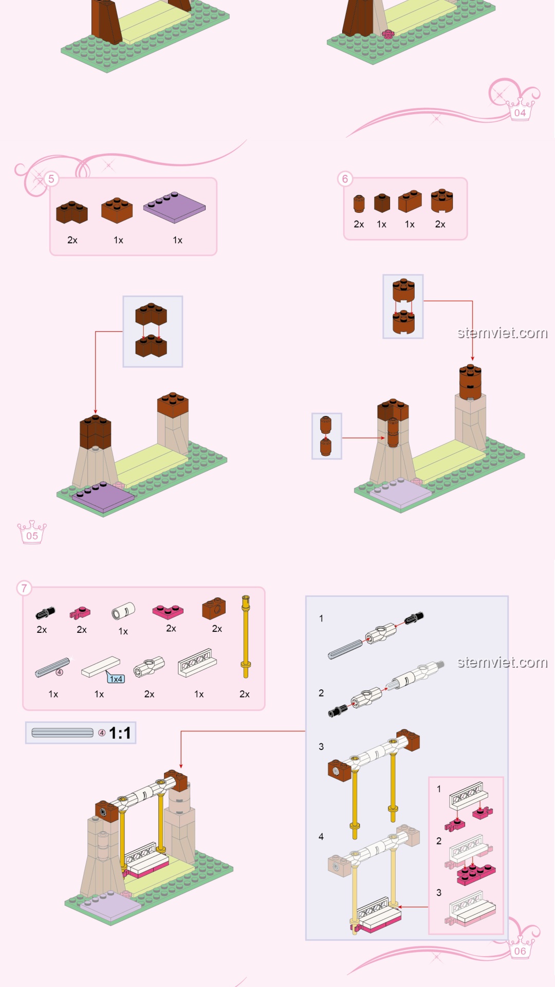 Tiệc sinh nhật công chúa Enlighten 2610 sách hướng dẫn Enlighten 2610 Lâu đài cổ tích