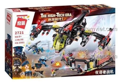 Hộp đồ chơi lắp ráp Enlighten 2721 Máy bay chiến đấu Night Whisperer, bộ xếp hình chiến cơ biến hình cho bé trai 6 tuổi, chất lượng cao