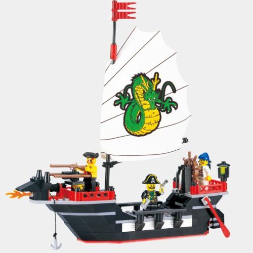 Bộ đồ chơi Tàu Hải Tặc Barbara Enlighten 301 với 3 minifigure, phù hợp bé trai 6 tuổi, giá rẻ, thiết kế độc đáo.