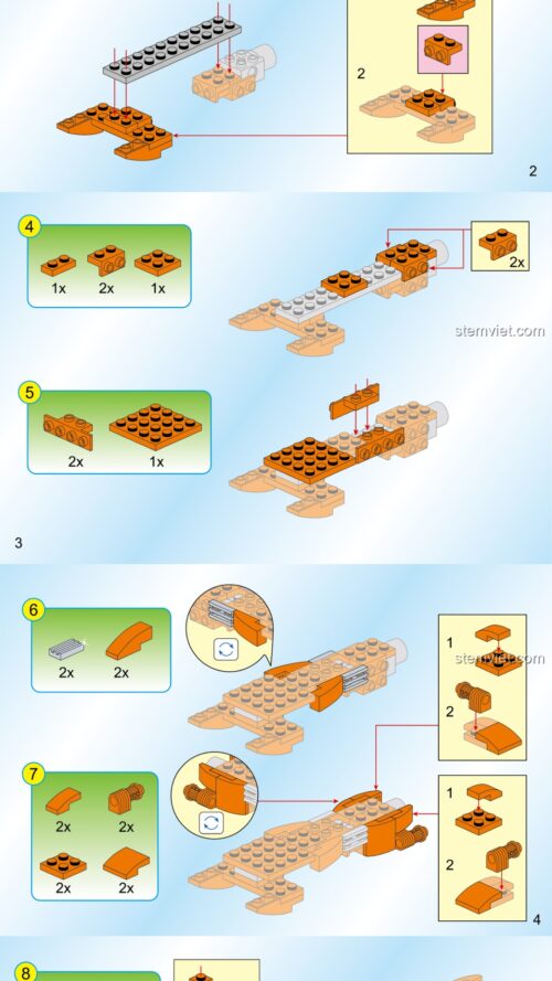Robot biến hình Enlighten 3602 hướng dẫn lắp ráp Enlighten 2 Robot Bạo Kích Hùng