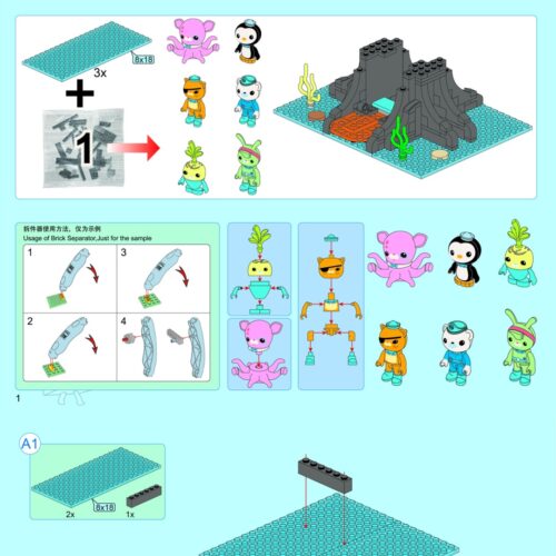 Bộ Lắp Ráp Trụ Sở Bạch Tuộc Octonauts 2.0 Enlighten 3716 sách lắp ghép Enlighten 3716 Thế giới dưới biển Octonauts