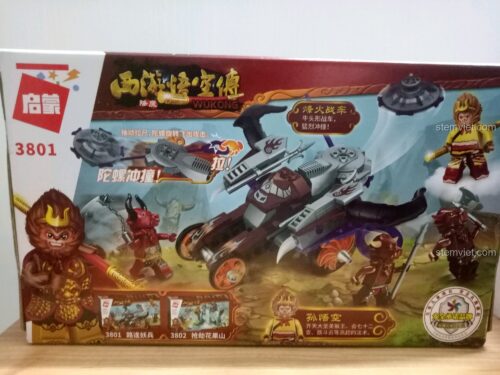 Đồ chơi lắp ráp Enlighten 3801 Tây Du Ký Tôn Ngộ Không và Xe Yêu Binh với tính năng phóng con quay độc đáo