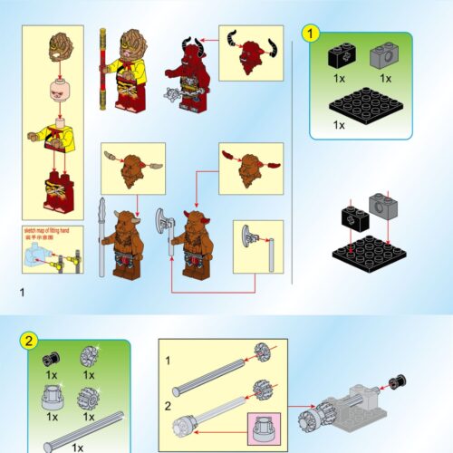 Bộ Lắp Ráp Tây Du Ký: Tôn Ngộ Không và Xe Yêu Binh Enlighten 3801 sách Enlighten 3801 Tôn Ngộ Không