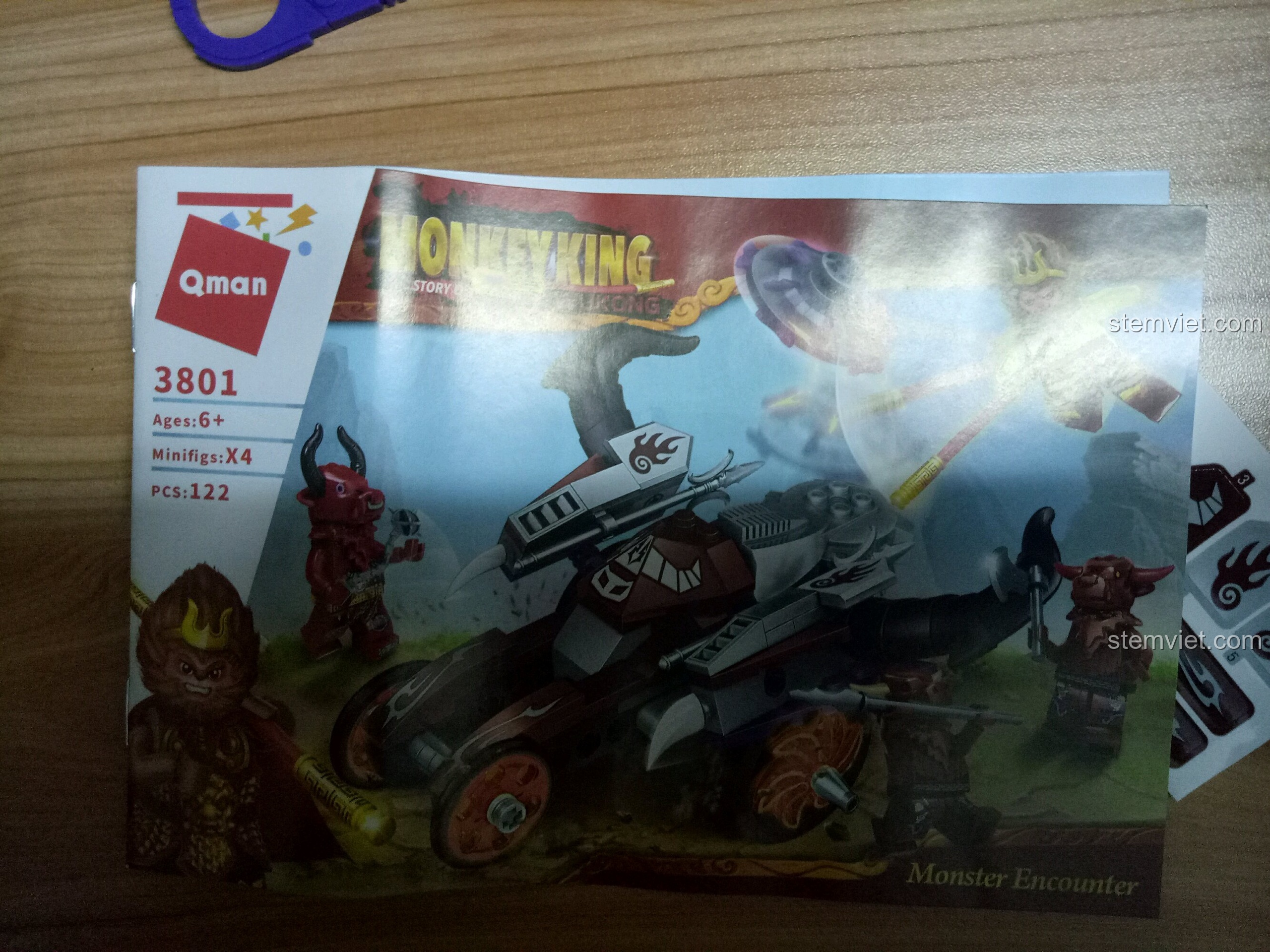 Bìa sách hướng dẫn lắp ráp bộ đồ chơi mô hình Qman 3801 Monkey King Story of Wukong