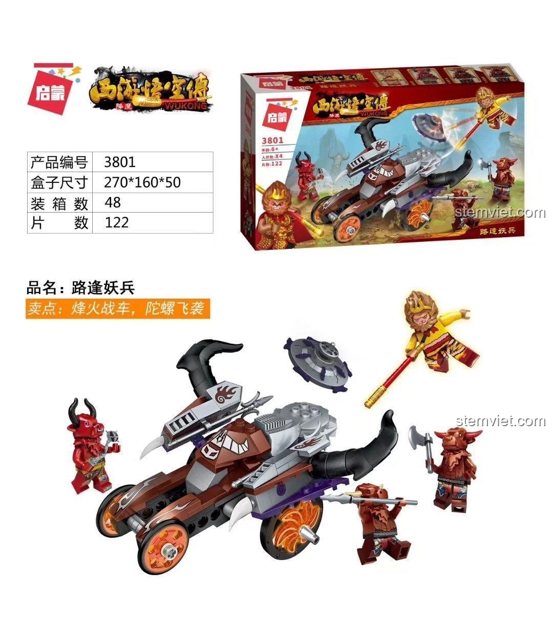 Thông tin sản phẩm Enlighten 3801 bao gồm mã sản phẩm, kích thước hộp, số lượng mảnh và tính năng nổi bật