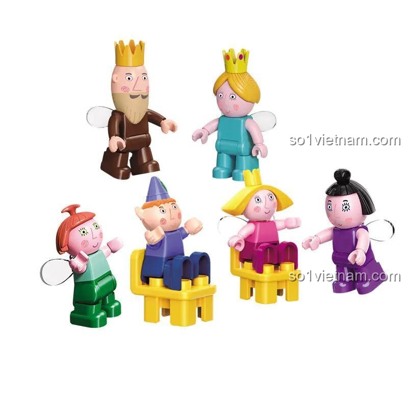 Đồ chơi lắp ghép Lâu đài hoạt hình Ben và Holly Enlighten 5206 với 6 minifigures đáng yêu, bộ xếp hình cho bé gái 3 tuổi, chất lượng cao.