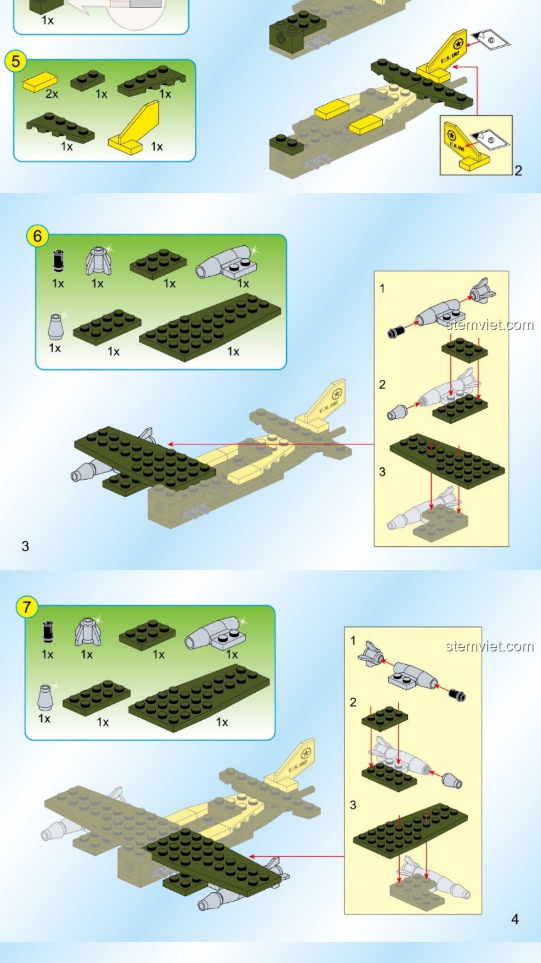 Hướng dẫn Enlighten 7 Máy Bay Chiến Đấu, Hướng dẫn lắp ráp Enlighten 7 Bộ Xe Quân Sự và Máy Bay Ném Bom, Hướng dẫn lắp ghép Enlighten 1707 Bộ Ráp Xe Quân Sự và Máy Bay Ném Bom, Sách Enlighten 1707 Bộ Lắp Ráp Xe Quân Sự và Máy Bay Ném Bom