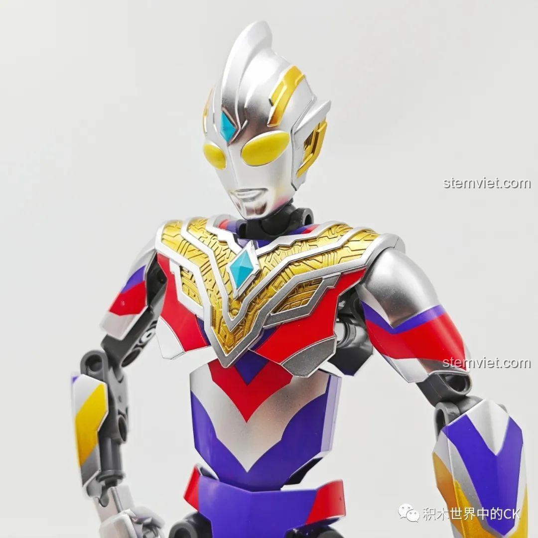 Chi tiết ngực Enlighten Robot Ultraman Trigger 75051, đồ chơi mô hình Ultraman Trigger cho bé trai 6 tuổi