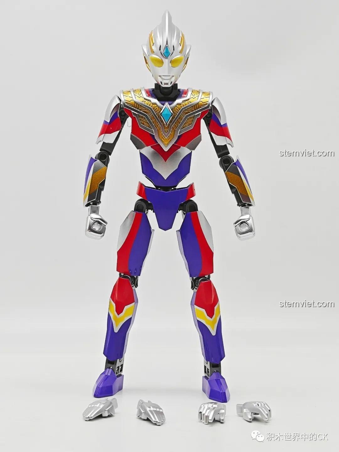 Mô hình Ultraman Trigger Dạng Hợp Thể Enlighten 75051 đã lắp ráp, đồ chơi xây dựng Ultraman Trigger Dạng Hợp Thể cho bé trai 6 tuổi