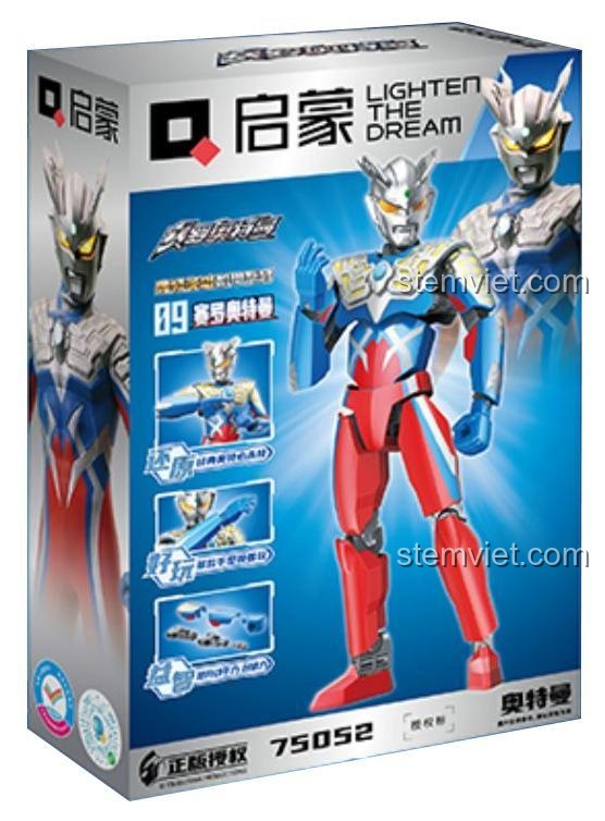 Hộp bộ đồ chơi Enlighten 75052 Ultraman Zero Mecha, đồ chơi lắp ghép siêu nhân Ultraman Zero cho bé trai 6 tuổi