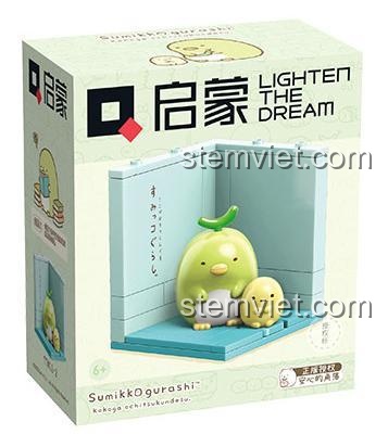Hộp đồ chơi xếp hình Keeppley 77011, mô hình Penguin Sumikko Gurashi màu xanh lá, quà tặng cho bé gái 6 tuổi.