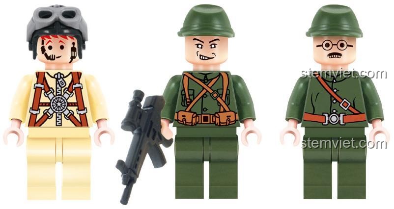 Bộ Lắp Ghép Máy Bay Trực Thăng Quân Sự và Xe Máy ENLIGHTEN 806 - Các nhân vật minifigure