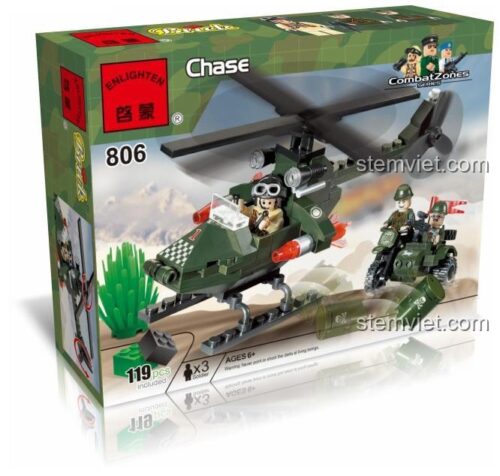 Bộ Lắp Ghép Máy Bay Trực Thăng Quân Sự và Xe Máy ENLIGHTEN 806 - Hộp sản phẩm