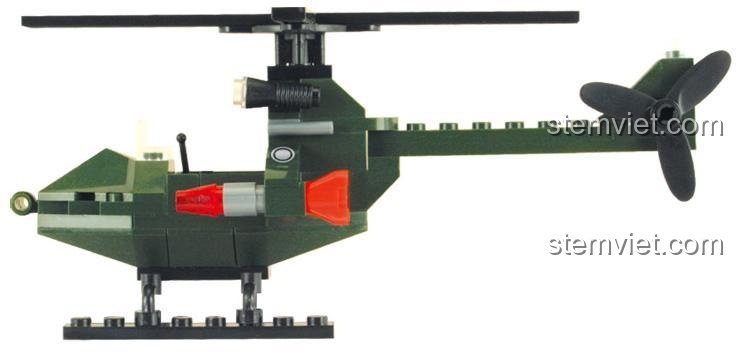 Bộ Lắp Ghép Máy Bay Trực Thăng Quân Sự và Xe Máy ENLIGHTEN 806 - Máy bay trực thăng quân sự bên hông