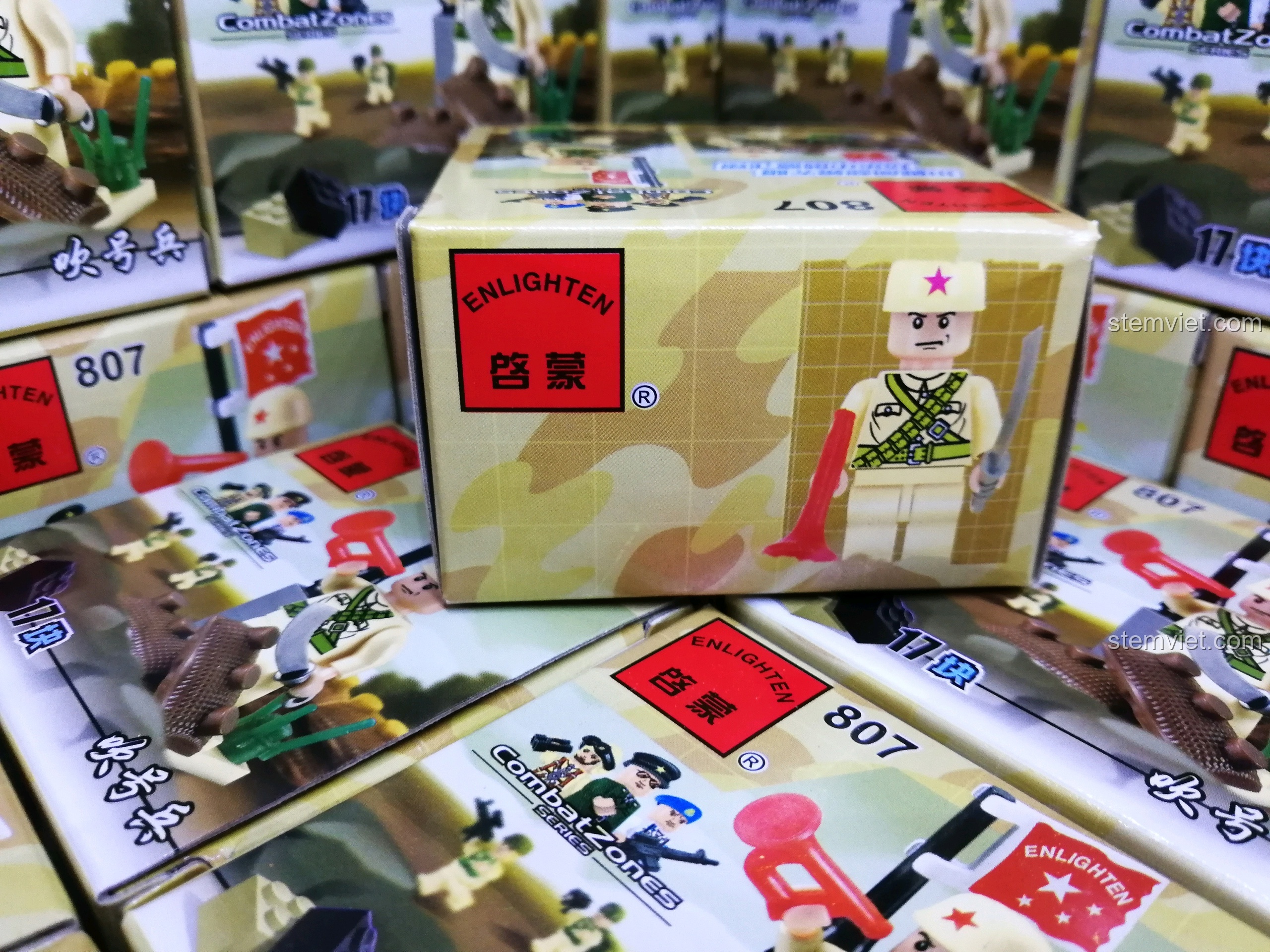 ENLIGHTEN 807 đồ chơi xây dựng chiến binh thổi kèn