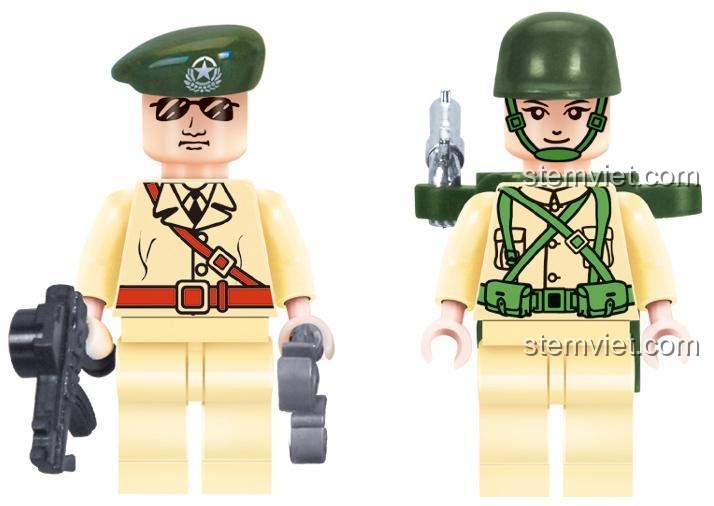Hai lính trong bộ lắp ghép quân sự ENLIGHTEN 808 Trạm Kiểm Soát