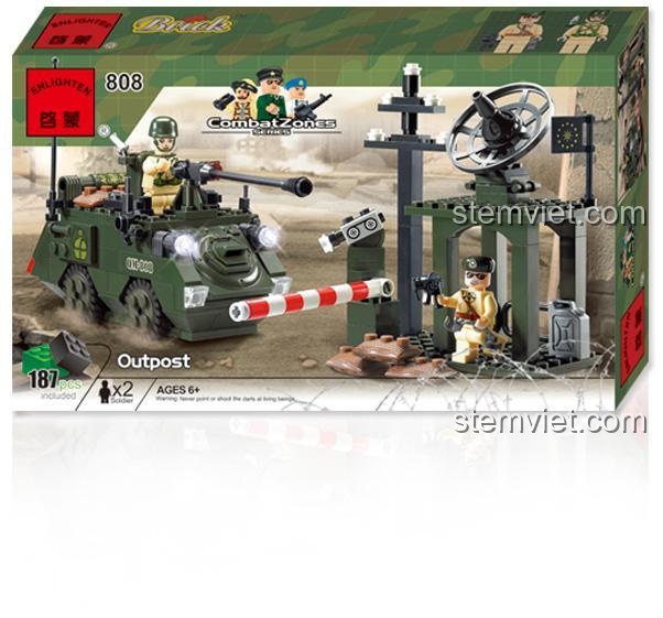 Hộp sản phẩm bộ lắp ghép quân sự ENLIGHTEN 808 Trạm Kiểm Soát