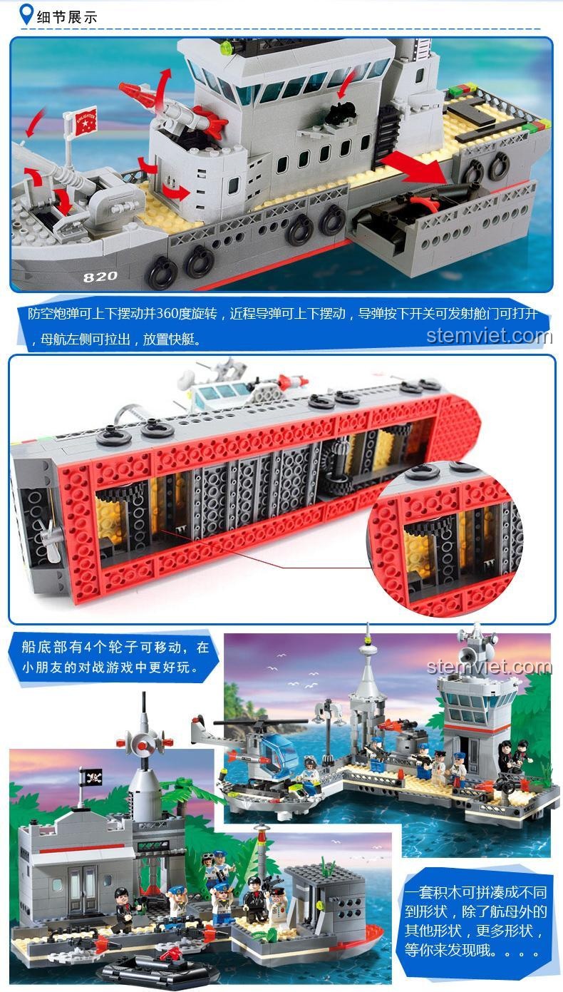 Kích thước Bộ đồ chơi Hộ vệ hạm 820 ENLIGHTEN