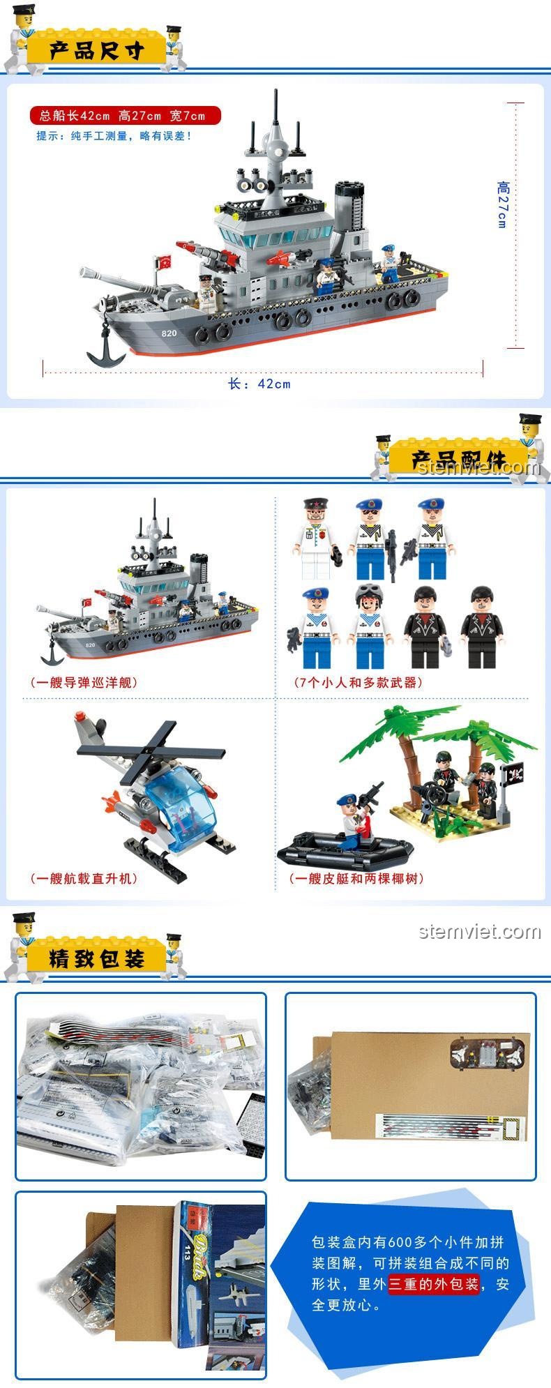 Phụ kiện Bộ đồ chơi Hộ vệ hạm 820 ENLIGHTEN