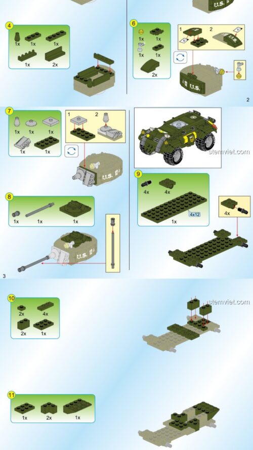 Hướng dẫn lắp ghép Enlighten Keeppley 1712 Xưởng quân sự - Sách Enlighten Keeppley 1712 Nhà máy quân sự PDF gốc chất lượng cao