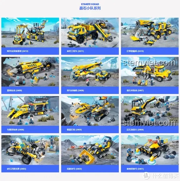 Toàn cảnh các mẫu xe trong series Kyanite Squad của Enlighten, nổi bật với tông màu vàng chủ đạo.